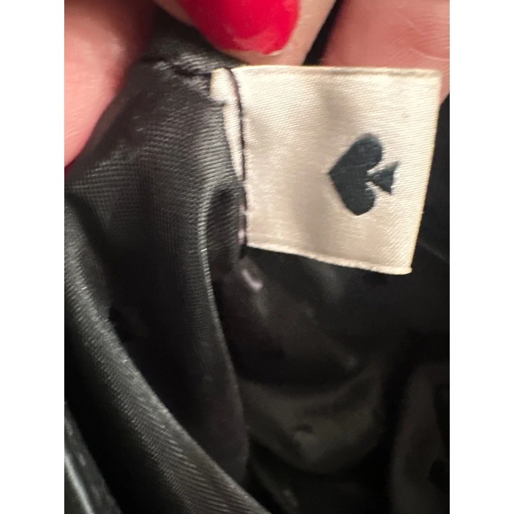 Kate Spade New York Pebble Leather Shoulder Bag Black purse Gold Hardware Leila - Picture 11 of 13